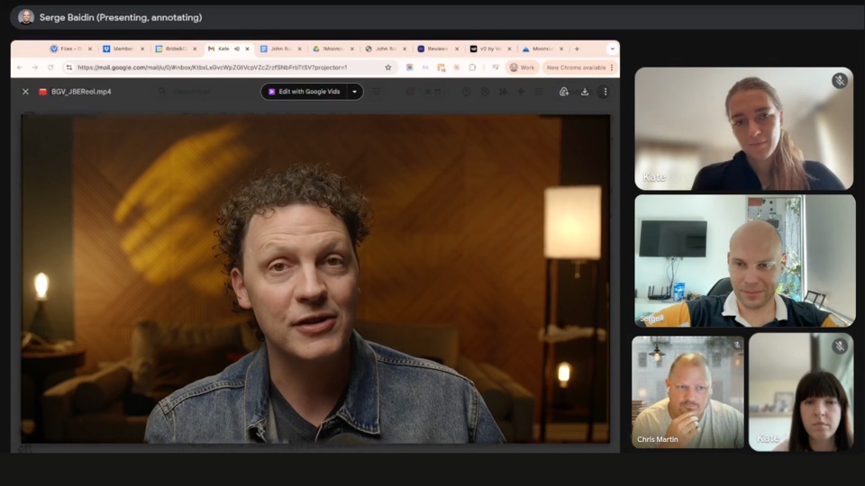 Serge Baidin and John Bunn collaborating on a video call
